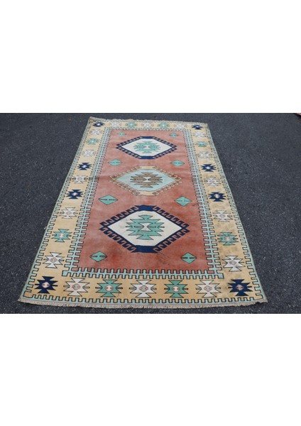 Eskitme Halı, Türk Halısı, Halı, 150 x 234 cm Mavi Halı, El Yapımı Banyo Halı, Banyo Halı, 5252