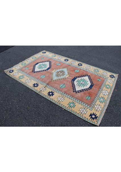 Eskitme Halı, Türk Halısı, Halı, 150 x 234 cm Mavi Halı, El Yapımı Banyo Halı, Banyo Halı, 5252