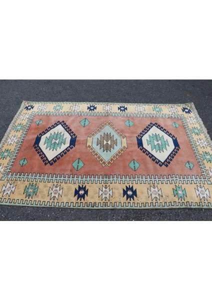 Eskitme Halı, Türk Halısı, Halı, 150 x 234 cm Mavi Halı, El Yapımı Banyo Halı, Banyo Halı, 5252