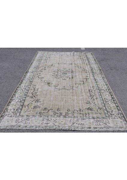 Eskitme Halı, Türk Halısı, Halı, 192 x 277 cm Yeşil Halı, Yün Yer Halı, Büyük Halı, 6340