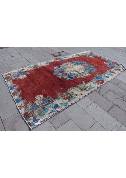 Türk Halısı, Eskitme Halı, Halı, 180 x 338 cm Kırmızı Halı, Organik Yer Halı, Anadolusı Büyük Halı, 2 modelleri