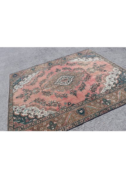 Türk Halısı, Eskitme Halı, Halı, 202 x 238 cm Pempe Halı, El Dokuma Oturma Odası Halı, 4266