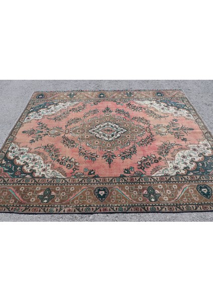 Türk Halısı, Eskitme Halı, Halı, 202 x 238 cm Pempe Halı, El Dokuma Oturma Odası Halı, 4266