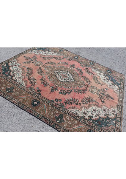 Türk Halısı, Eskitme Halı, Halı, 202 x 238 cm Pempe Halı, El Dokuma Oturma Odası Halı, 4266