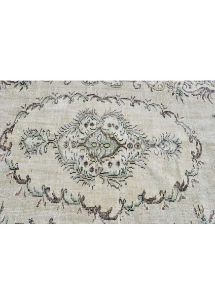 Türk Halısı, Eskitme Halı, Halı, 153 x 267 cm Bej Halı, Dekoratif Büyük Halı, Yün Oturma Odası Halı,