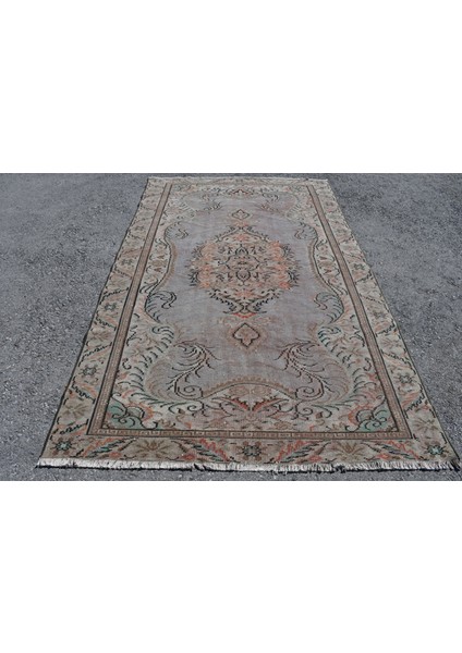 Eskitme Halı, Türk Halısı, Halı, 163 x 266 cm Bej Halı, Dekoratif Büyük Halı, Bahçe Yer Halı, 5487