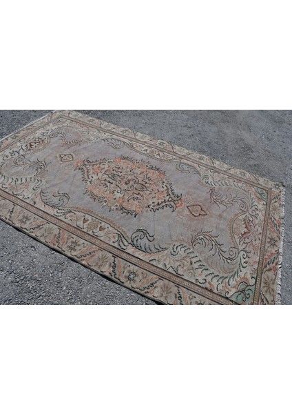 Eskitme Halı, Türk Halısı, Halı, 163 x 266 cm Bej Halı, Dekoratif Büyük Halı, Bahçe Yer Halı, 5487