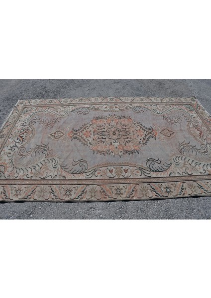 Eskitme Halı, Türk Halısı, Halı, 163 x 266 cm Bej Halı, Dekoratif Büyük Halı, Bahçe Yer Halı, 5487