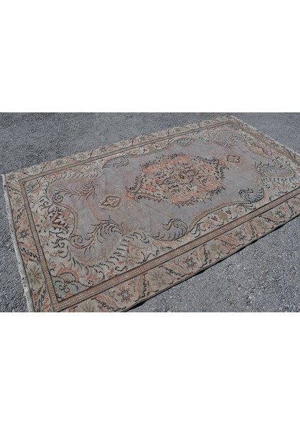 Eskitme Halı, Türk Halısı, Halı, 163 x 266 cm Bej Halı, Dekoratif Büyük Halı, Bahçe Yer Halı, 5487