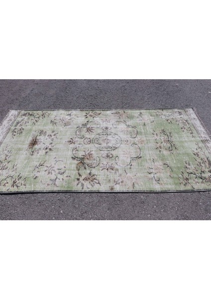 Eskitme Halı, Türk Halısı, Halı, 120 x 240 cm Yeşil Halı, Dekoratif Banyo Halı, Ofice Alan Halı, 6329
