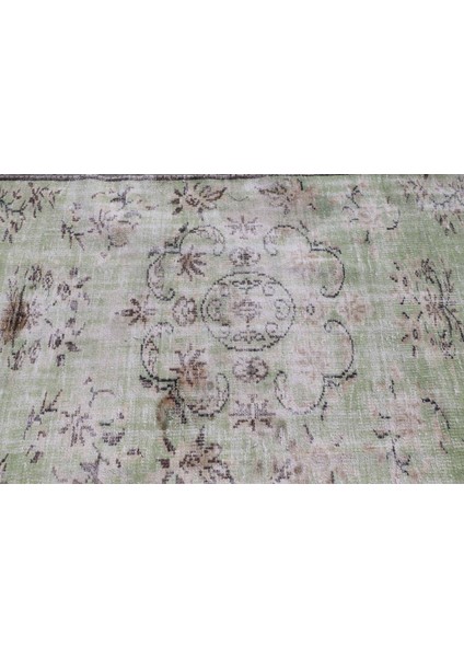 Eskitme Halı, Türk Halısı, Halı, 120 x 240 cm Yeşil Halı, Dekoratif Banyo Halı, Ofice Alan Halı, 6329