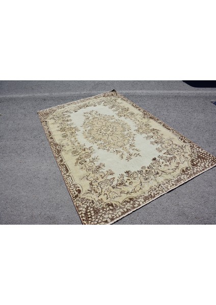 Türk Halısı, Eskitme Halı, Halı, 177 x 266 cm Bej Halı, El Dokuma Salon Halı, Bohemsı Oturma Odası Hal