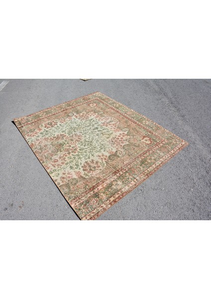 Türk Halısı, Eskitme Halı, Halı, 287 x 175 cm Yeşil Halı, Bohemsı Oturma Odası Halı, 4856