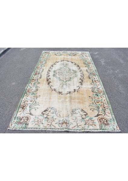 Türk Halısı, Eskitme Halı, Halı, 162 x 282 cm Turuncu Halı, El Dokuma Oturma Odası Halı, 5920