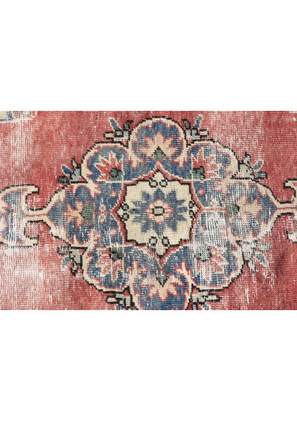 Türk Halısı, Eskitme Halı, Halı, 117 x 204 cm Kırmızı Halı, Banyo Halı, El Yapımı Banyo Halı, 3969