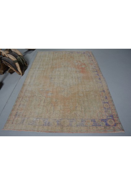 Türk Halısı, Eskitme Halı, Halı, 158 x 232 cm Kahverengi Halı, Bahçe Alan Halı, El Dokuma Alan Halı,