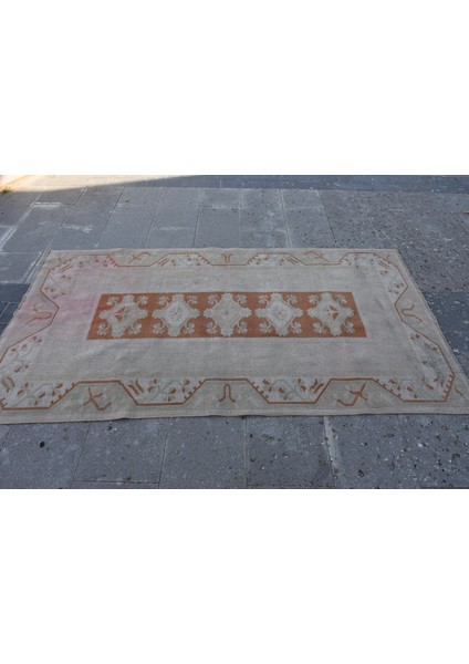 Eskitme Halı, Türk Halısı, Halı, 115 x 210 cm Bej Halı, Organik Alan Halı, El Yapımı Alan Halı, 1833