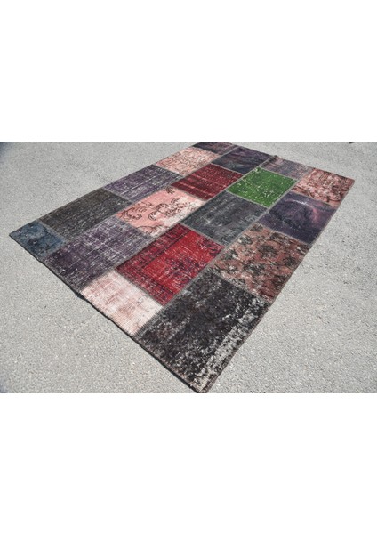 Eskitme Halı, Türk Halısı, Halı, 173 x 241 cm Siyah Halı, Dekoratif Salon Halı, Oturma Odası Halı, 30