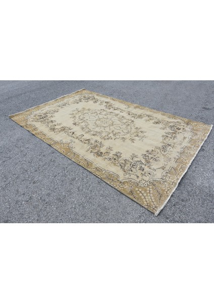 Eskitme Halı, Türk Halısı, Halı, 195 x 303 cm Bej Halı, Anadolusı Oturma Odası Halı, 169