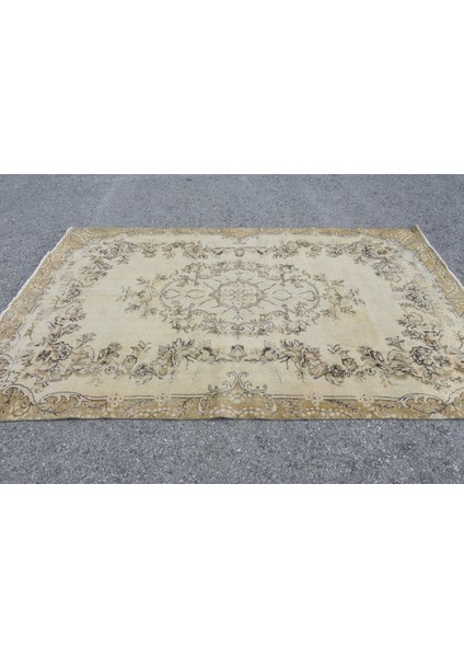 Eskitme Halı, Türk Halısı, Halı, 195 x 303 cm Bej Halı, Anadolusı Oturma Odası Halı, 169