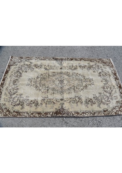 Eskitme Halı, Türk Halısı, Halı, 113 x 203 cm Kahverengi Halı, Dekoratif Banyo Halı, 5775