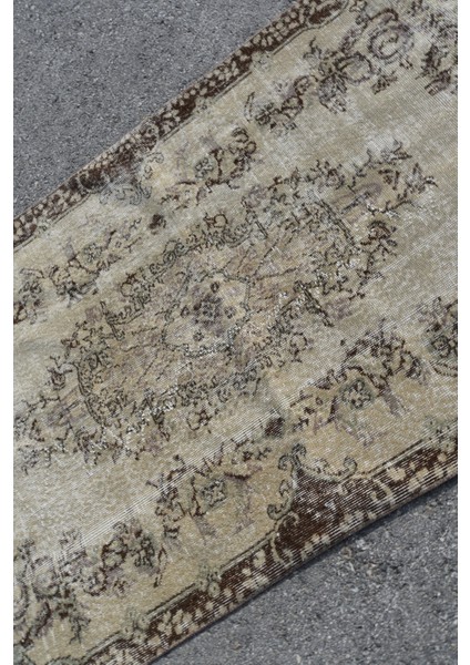 Eskitme Halı, Türk Halısı, Halı, 113 x 203 cm Kahverengi Halı, Dekoratif Banyo Halı, 5775
