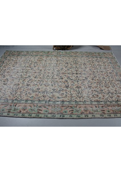 Eskitme Halı, Türk Halısı, Halı, 169 x 275 cm Bej Halı, El Yapımı Salon Halı, Yün Büyük Halı, 11626