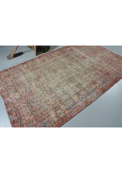 Eskitme Halı, Türk Halısı, Halı, 167 x 278 cm Turuncu Halı, Yün Yer Halı, Büyük Halı, 11706