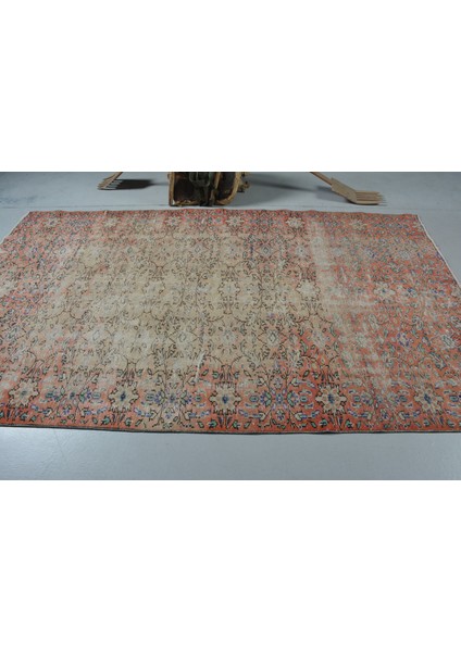 Eskitme Halı, Türk Halısı, Halı, 167 x 278 cm Turuncu Halı, Yün Yer Halı, Büyük Halı, 11706