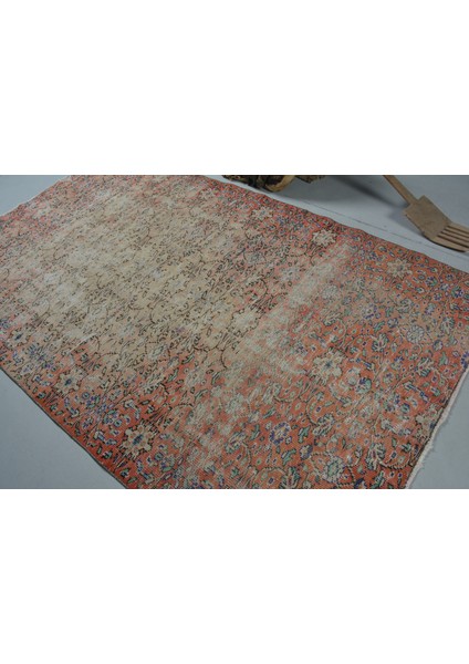 Eskitme Halı, Türk Halısı, Halı, 167 x 278 cm Turuncu Halı, Yün Yer Halı, Büyük Halı, 11706