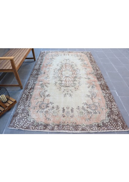 Eskitme Halı, Türk Halısı, Halı, 164 x 273 cm Bej Halı, El Dokuma Salon Halı, Oturma Odası Halı, 3727