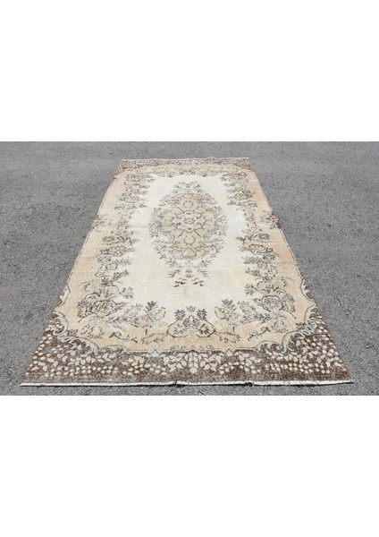 Türk Halısı, Eskitme Halı, Halı, 159 x 289 cm Bej Halı, El Yapımı Oturma Odası Halı, 6443