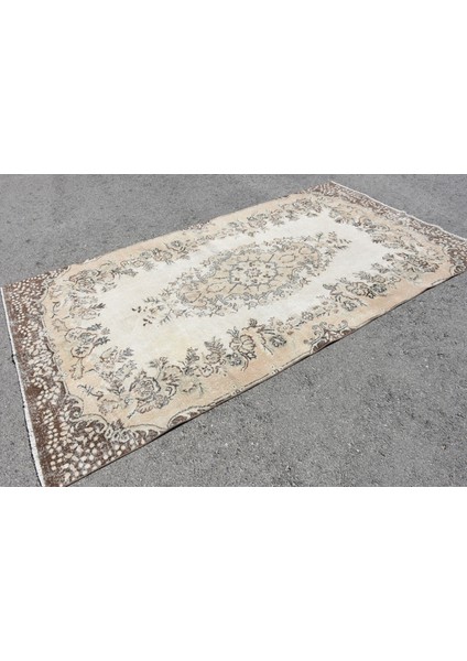 Türk Halısı, Eskitme Halı, Halı, 159 x 289 cm Bej Halı, El Yapımı Oturma Odası Halı, 6443