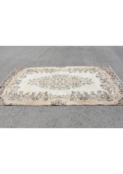 Türk Halısı, Eskitme Halı, Halı, 159 x 289 cm Bej Halı, El Yapımı Oturma Odası Halı, 6443