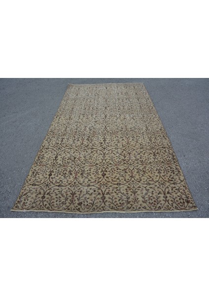 Türk Halısı, Eskitme Halı, Halı, 150 x 262 cm Bej Halı, Bahçe Salon Halı, El Dokuma Yer Halı, 9692