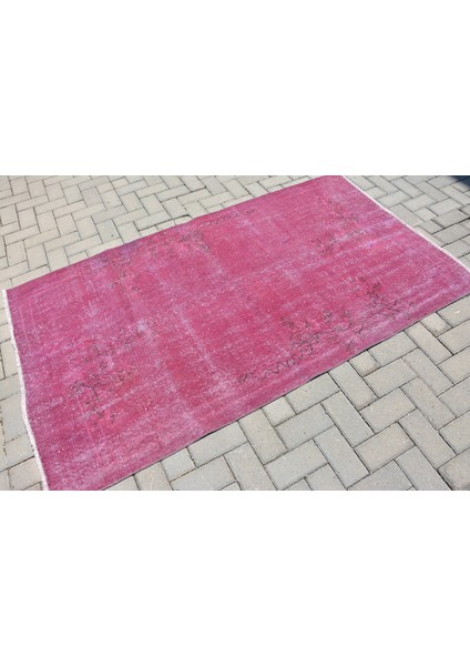 Eskitme Halı, Türk Halısı, Halı, 116 x 202 cm Mor Halı, Organik Alan Halı, Bahçe Banyo Halı, 10284