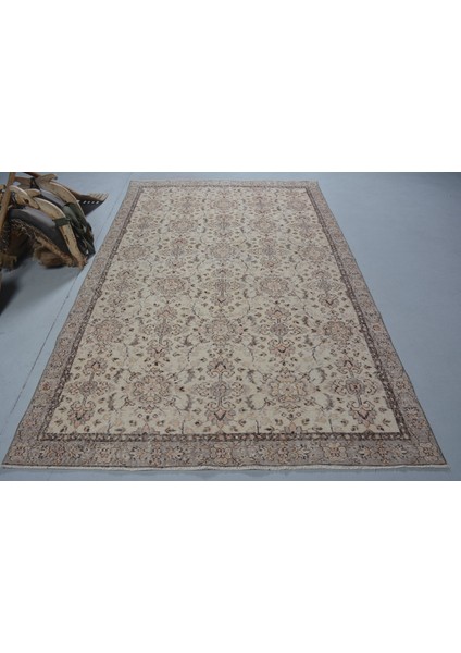 Türk Halısı, Eskitme Halı, Halı, 169 x 272 cm Bej Halı, Ofice Yer Halı, Dekoratif Büyük Halı, 11415