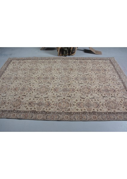 Türk Halısı, Eskitme Halı, Halı, 169 x 272 cm Bej Halı, Ofice Yer Halı, Dekoratif Büyük Halı, 11415