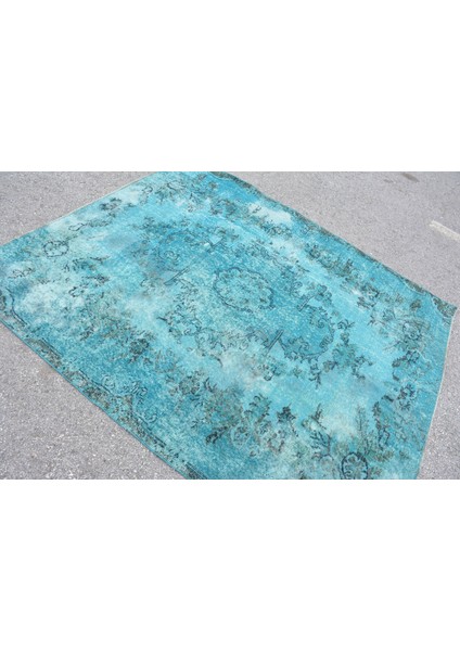 Eskitme Halı, Türk Halısı, Halı, 181 x 207 cm Mavi Halı, Kabilesı Yer Halı, Bohemsı Salon Halı, 9554