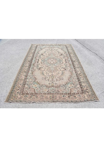 Türk Halısı, Eskitme Halı, Halı, 195 x 290 cm Kahverengi Halı, Dekoratif Büyük Halı, 6931