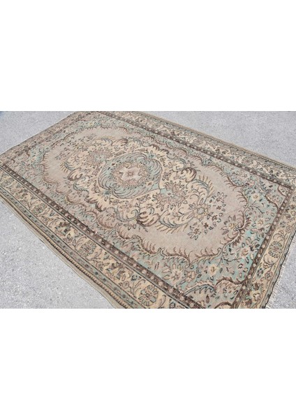 Türk Halısı, Eskitme Halı, Halı, 195 x 290 cm Kahverengi Halı, Dekoratif Büyük Halı, 6931