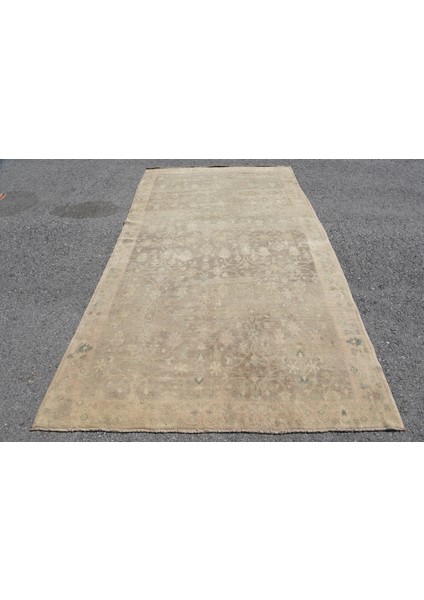 Eskitme Halı, Türk Halısı, Halı, 158 x 267 cm Bej Halı, El Yapımı Salon Halı, Anadolusı Oturma Odası H