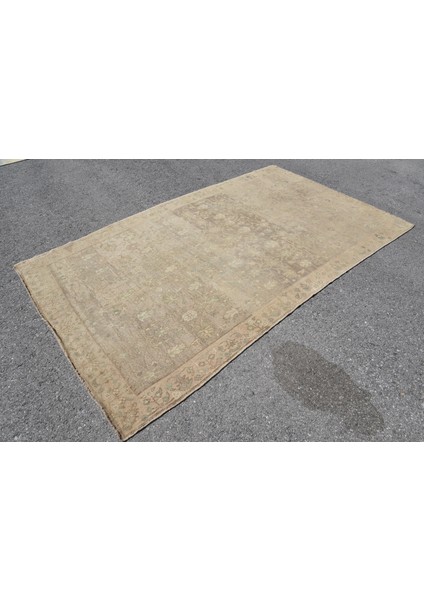 Eskitme Halı, Türk Halısı, Halı, 158 x 267 cm Bej Halı, El Yapımı Salon Halı, Anadolusı Oturma Odası H