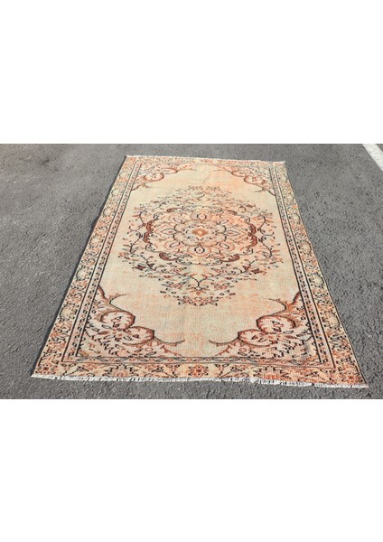 Eskitme Halı, Türk Halısı, Halı, 148 x 215 cm Turuncu Halı, Bahçe Alan Halı, El Yapımı Alan Halı, 475