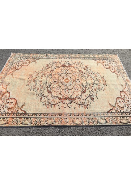 Eskitme Halı, Türk Halısı, Halı, 148 x 215 cm Turuncu Halı, Bahçe Alan Halı, El Yapımı Alan Halı, 475