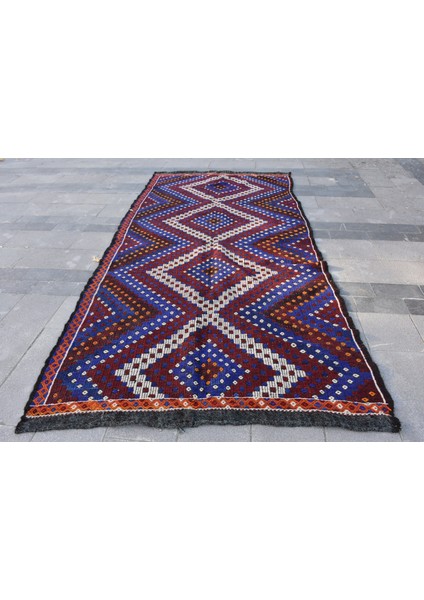 Eskitme Kilim, Türk Kilim, Large Kilim, 165 x 335 cm Mor Kilim, El Dokuma Kilim, Salonsı Kilim, 1951