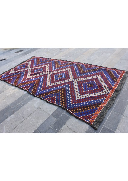 Eskitme Kilim, Türk Kilim, Large Kilim, 165 x 335 cm Mor Kilim, El Dokuma Kilim, Salonsı Kilim, 1951