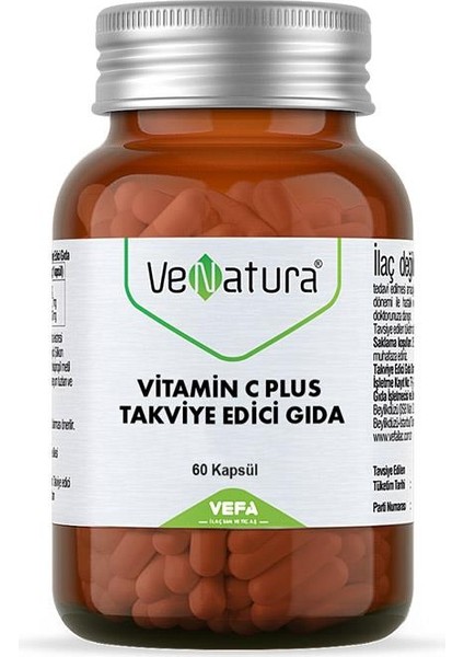 Vitamin C Plus Takviye Edici Gıda 60 Kapsül