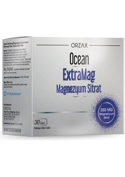 Ocean Extramag Magnezyum Sitrat Efervesan 30 Saşe