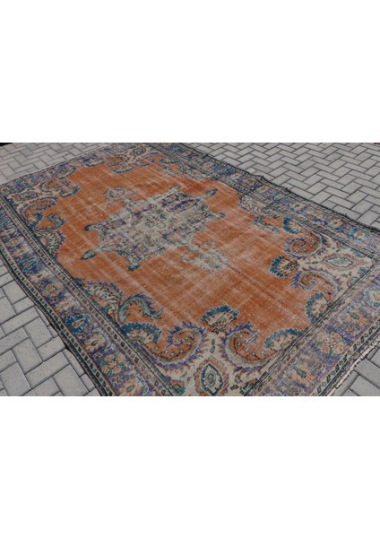 Eskitme Halı, Türk Halısı, Halı, 213 x 319 cm Turuncu Halı, Bahçe Salon Halı, El Yapımı Halı, 6830 fiyatları